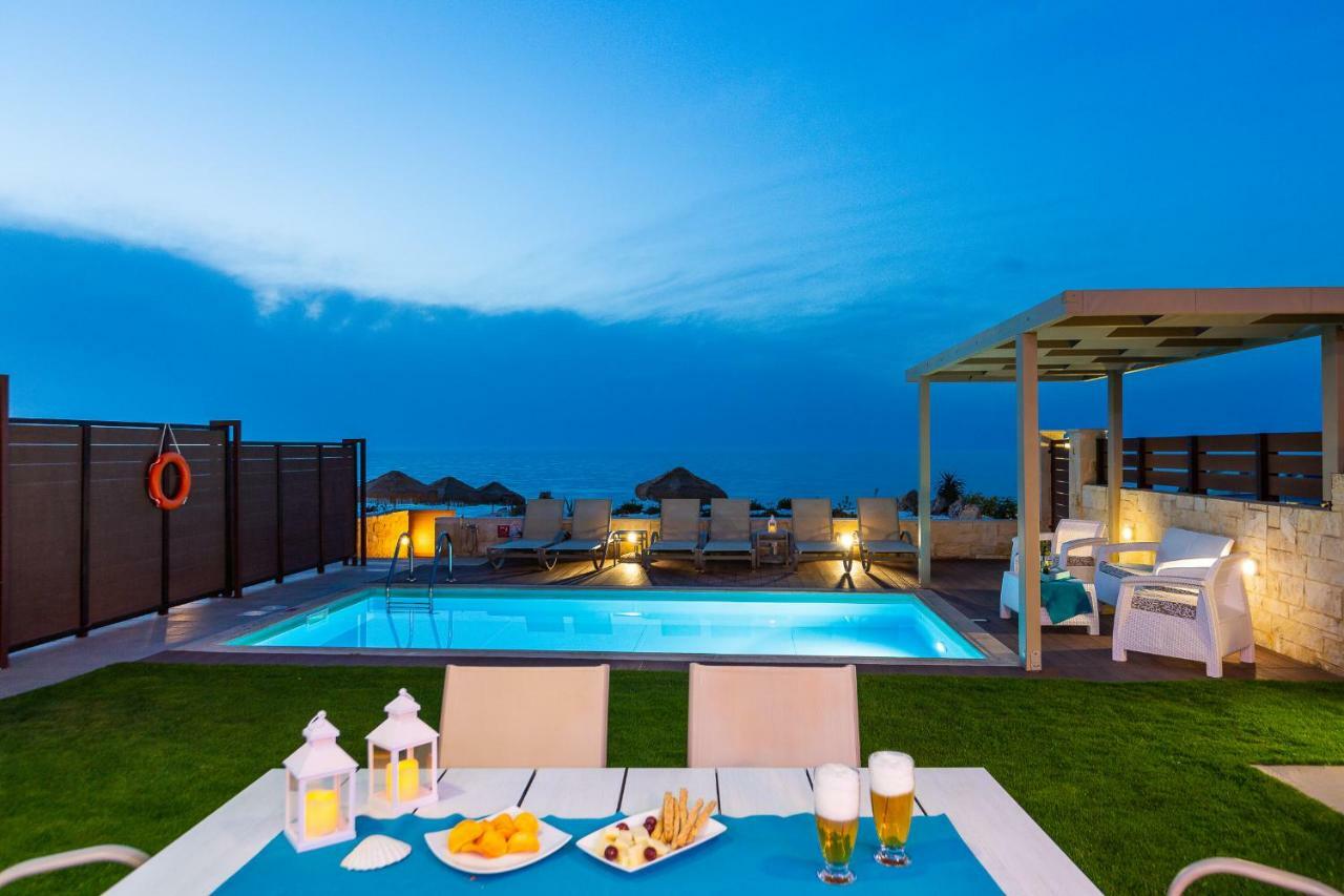 Iris Luxury Beach Front Residence With Pool & Bbq, By Thinkvilla Rethymno Exterior foto